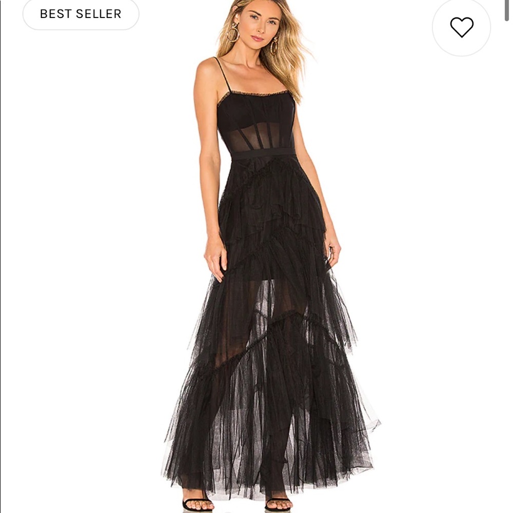 Corset Tulle Gown in Black by BCBGMAXAZRIA